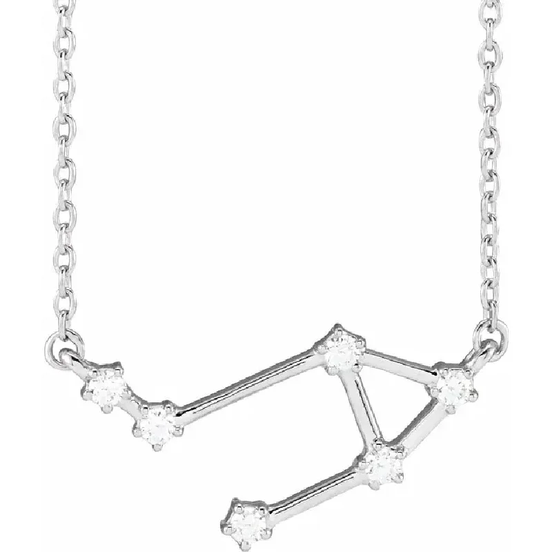 Discounted Jewelry For A Glamorous Look Bremer Jewelry My Brightest Star 14K White Gold 1/4ctw Diamond Libra Zodiac Pendant with a 14K White Gold Cable Link Necklace (0.18ctw)