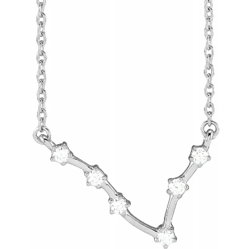 Personalized Jewelry Sale – Meaningful Gifts At Great Prices My Brightest Star 14K White Gold Diamond Pisces Zodiac Pendant with a 14K White Gold Cable Link Necklace (0.18ctw)
