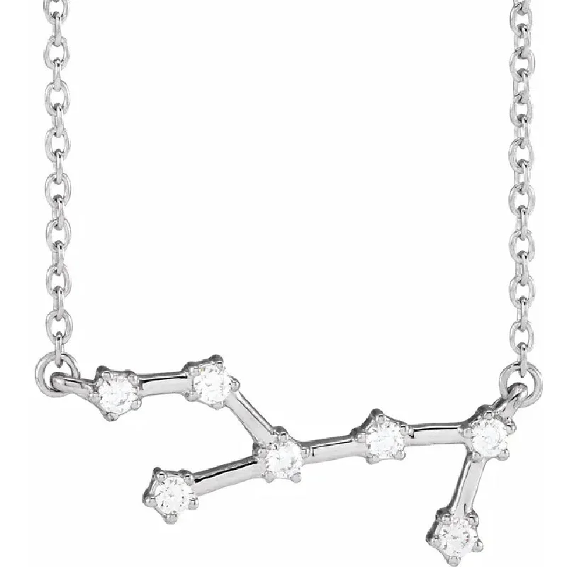 Shop Stylish Jewelry Now And Save Big Bremer Jewelry My Brightest Star 14K White Gold Virgo Zodiac Diamond Pendant with a 14K White Gold Cable Link Necklace (0.16ctw)
