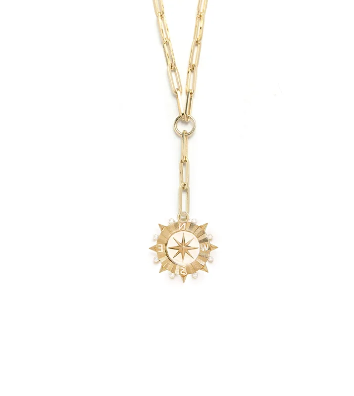Premium Diamond Jewelry For Unforgettable Moments Internal Compass : Classic Fob Clip Extension Chain Necklace