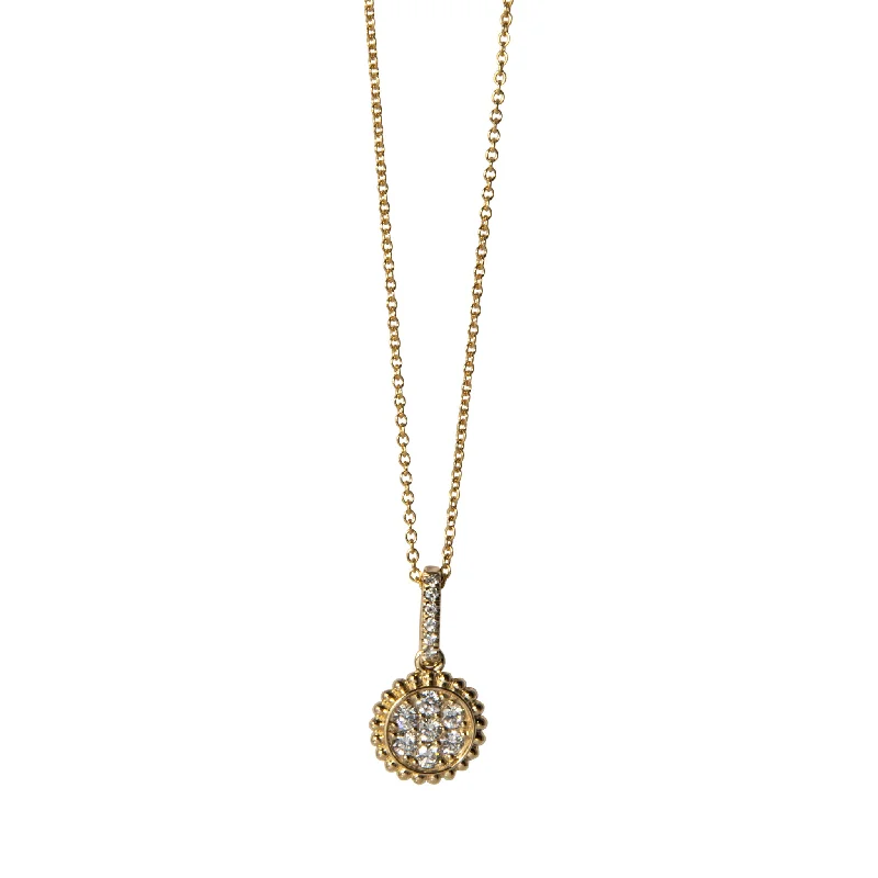 Must-Have Jewelry At Unbelievable Discounts Diamond 14K Yellow Gold Beaded Round Pendant Necklace