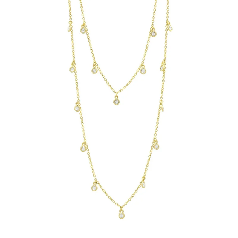 Last Chance To Grab Your Favorite Jewelry At A Discount Freida Rothman Signature Bezel Droplet Strand Necklace
