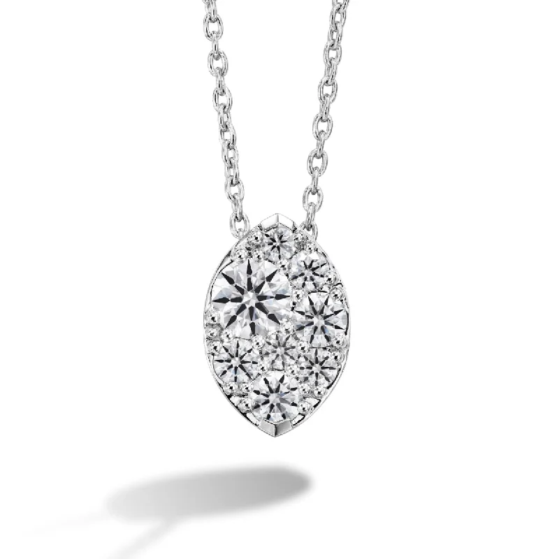 Affordable Luxury Jewelry – Style At A Great Price Hearts On Fire 18K White Gold Tessa Diamond Cluster Pendant with a 18K White Gold Link Necklace (0.30ctw)