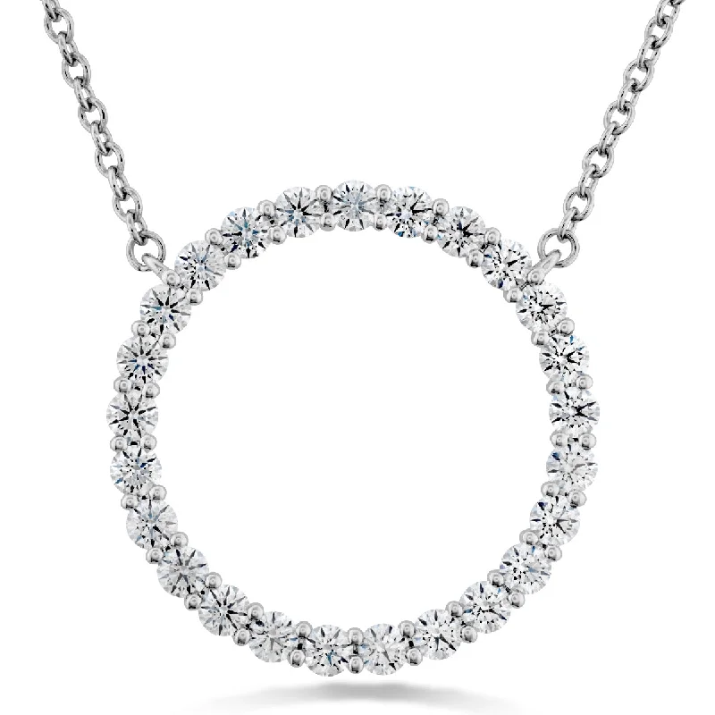 Jewelry Clearance Event – Stock Up Before It's Over Hearts On Fire Signature Circle 18K White Gold Round Shape Diamond Circle Pendant Large (0.65ctw)