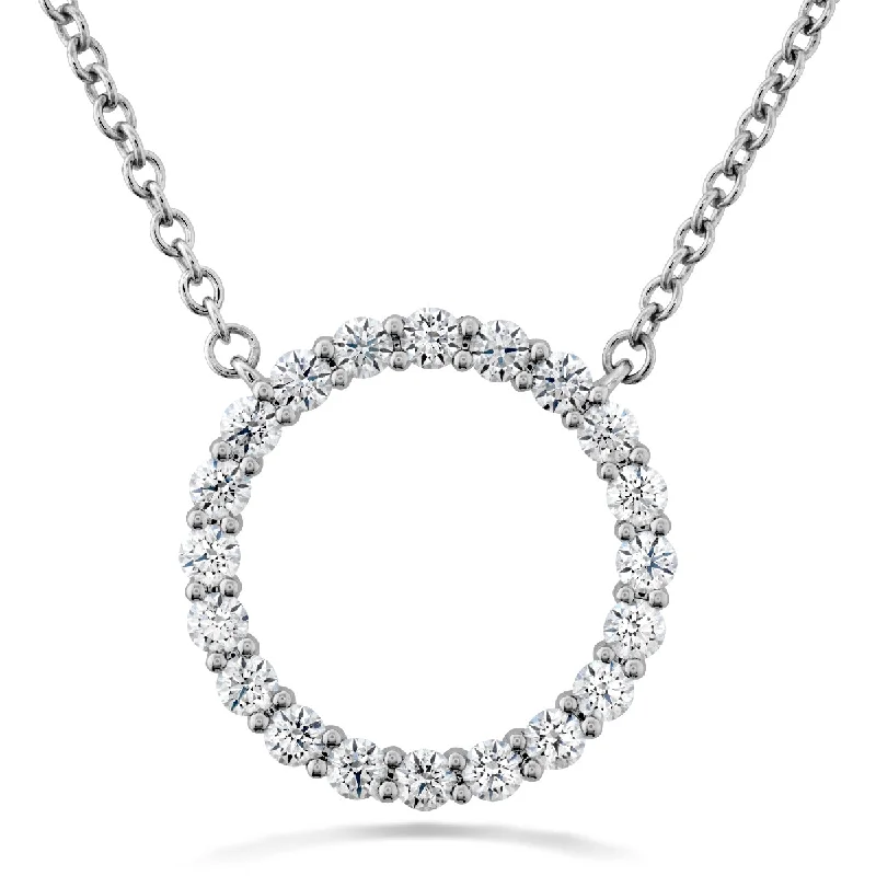 Elevate Your Jewelry Collection With Limited-Time Savings Hearts On Fire Signature Circle 18K White Gold Round Shape Diamond Circle Pendant Medium (0.36ctw)