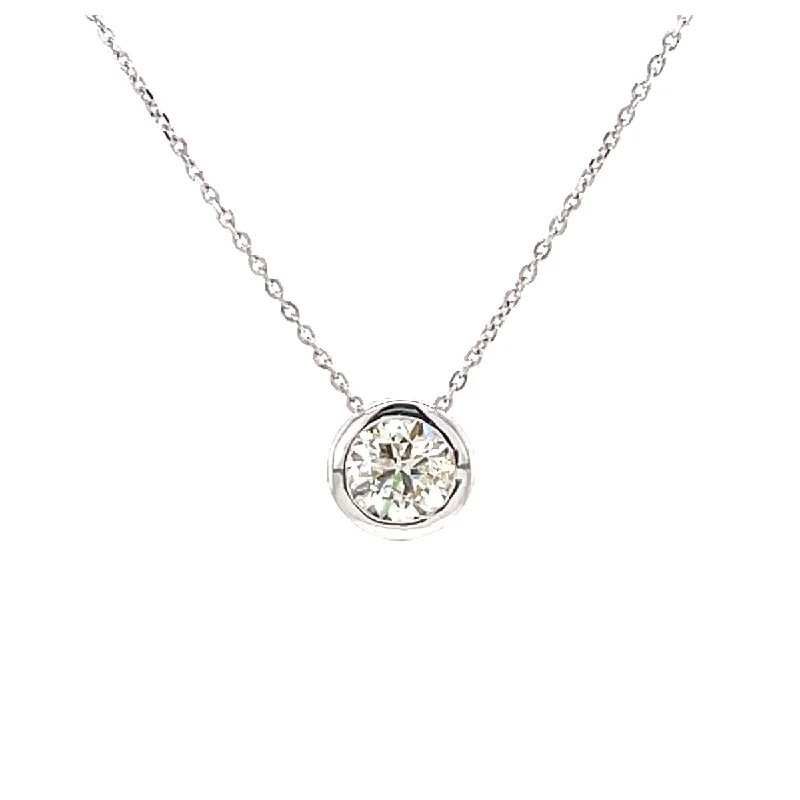 Jewelry Flash Sale – Stylish Designs At Unbeatable Rates Power of One Diamond Bezel Necklace in White Gold (0.70 ctw)