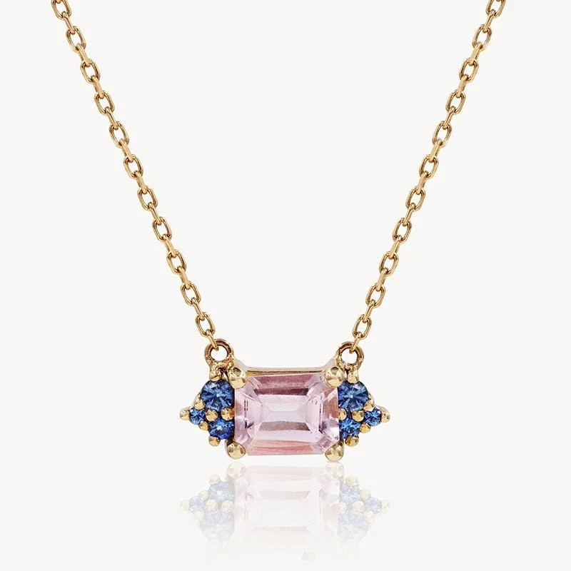 Affordable Glamour – Premium Jewelry For Less Starry East West Morganite Sapphire Necklace
