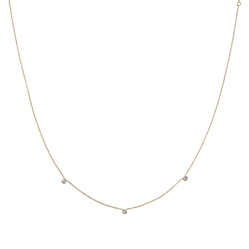 Elegant Jewelry, Exclusive Prices – Shop Now Stellar Three Star 18K Gold Necklace w. Diamonds