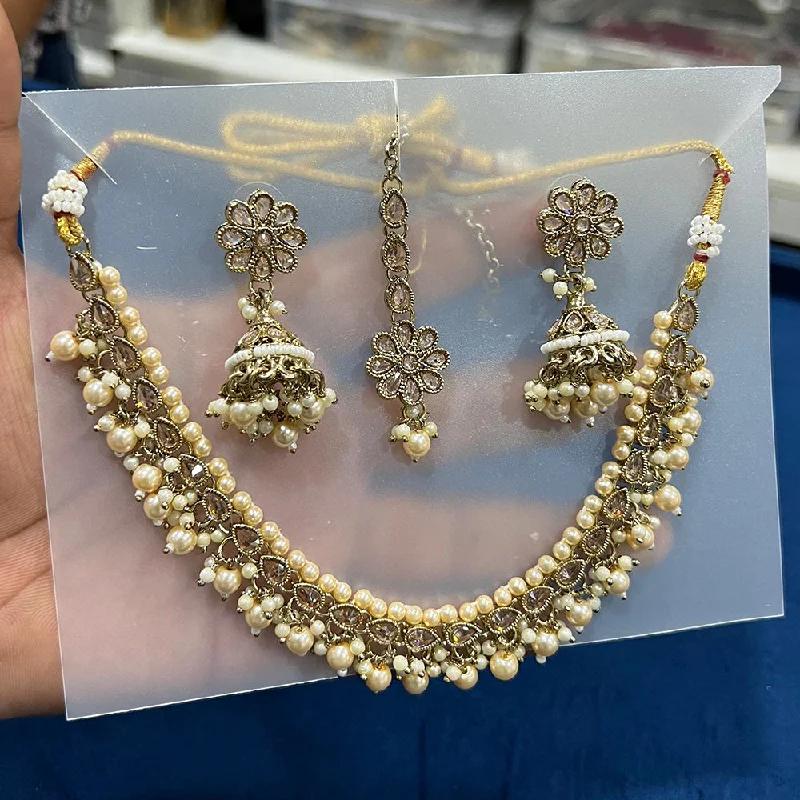 Personalized Jewelry Sale – Meaningful Gifts At Great Prices Hira Collections Gold Plated Crystal Stone And Pearl Necklace Set