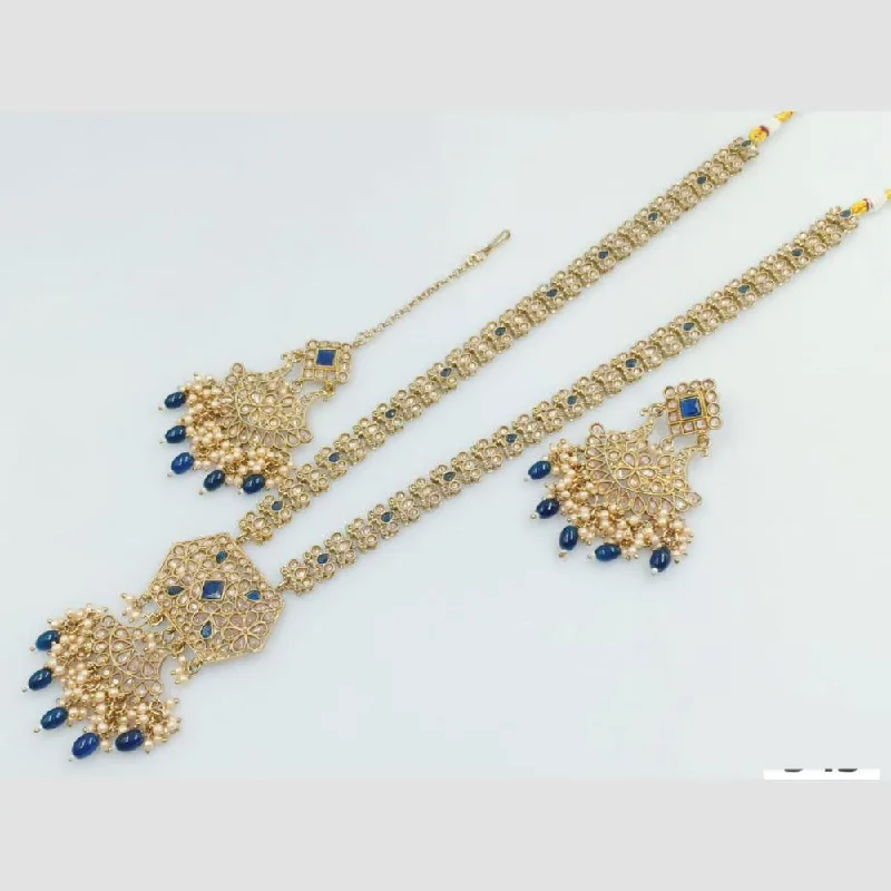 Special Jewelry Deals – Upgrade Your Collection Rani Sati Jewels Gold Plated Crystal Stone And Pearl Long Necklace Set