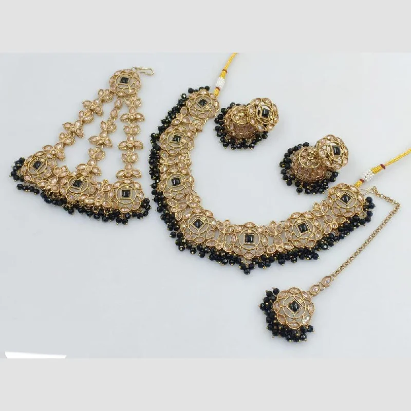 Handcrafted Jewelry Sale – Unique Designs At Low Prices Rani Sati Jewels Gold Plated Crystal Stone And Pearl Necklace Set