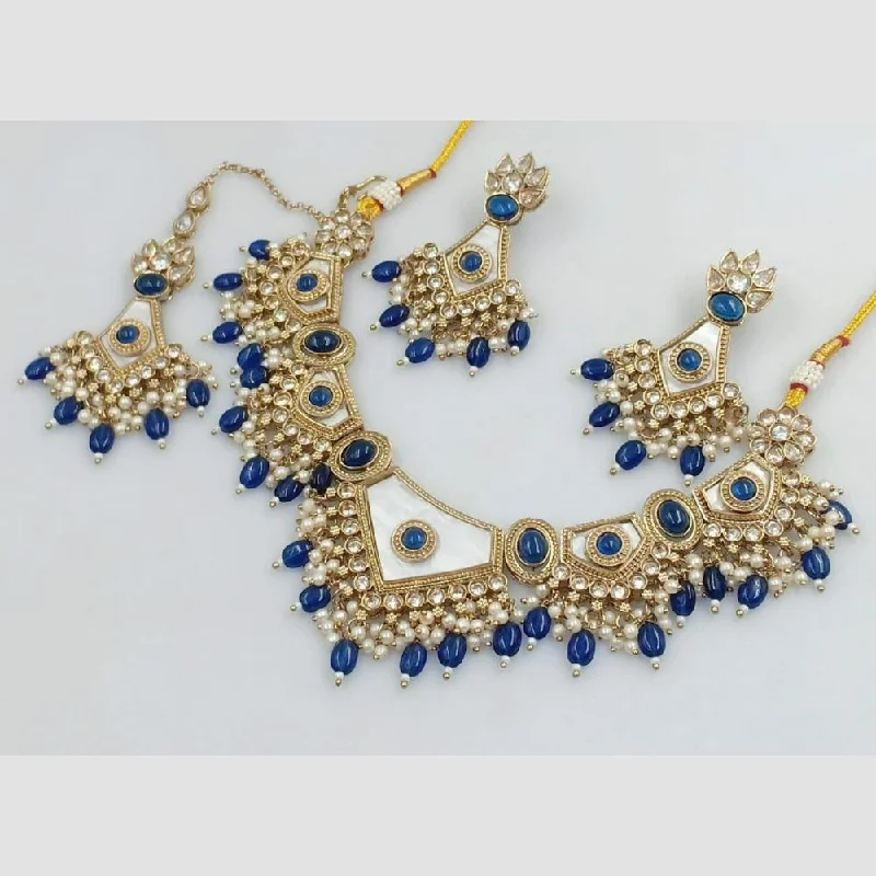 Shop Fine Jewelry With Exclusive Savings Rani Sati Jewels Gold Plated Pota Stone And Pearl Necklace Set
