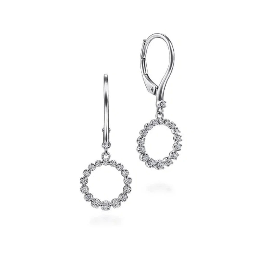 Elegant Necklaces And Bracelets At Limited-Time Offers 14K W Gold 0.28ctw Lever back Circle Diamond Earrings