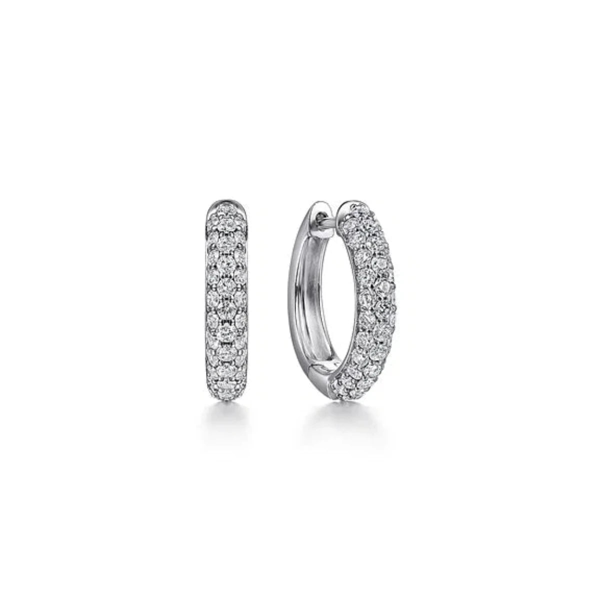 Timeless Jewelry Styles At Wallet-Friendly Prices 14K W Gold 0.75cttw Pave Diamond Huggie Earrings