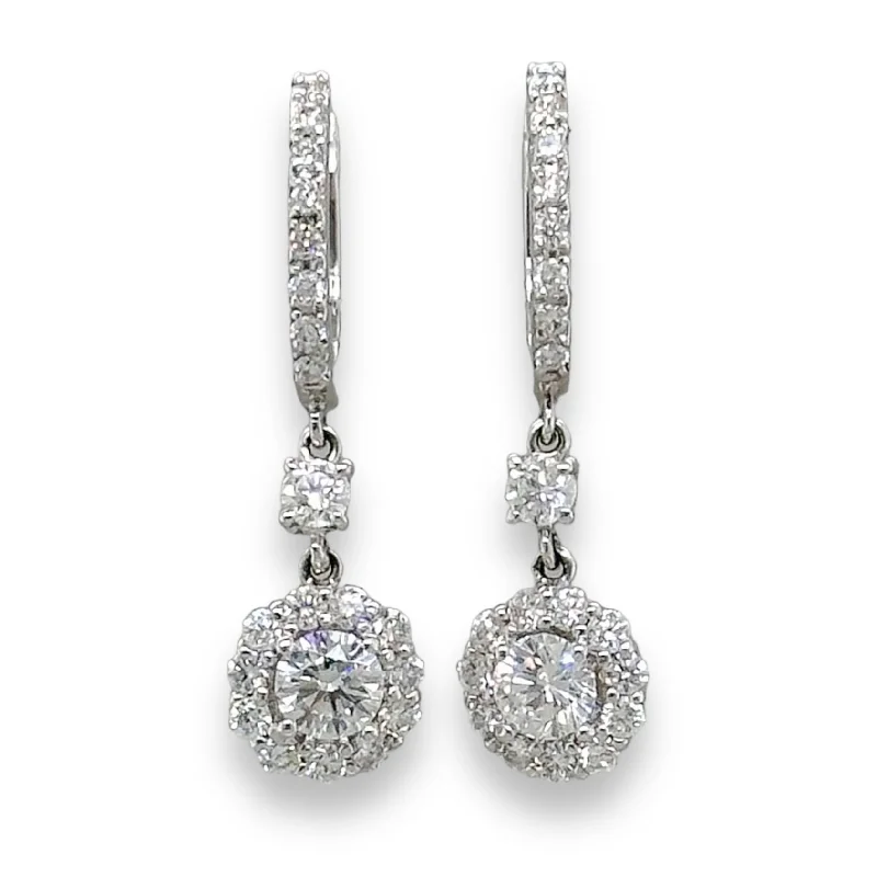 Discounted Jewelry For A Glamorous Look 14K W Gold 1.60cttw F/SI1 Diamond Drop Earrings