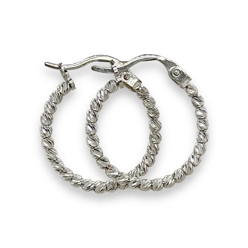 Shine In Style – Shop Jewelry Discounts Today 14K W Gold 19mm Dia Cut Beaded Hoop Earrings
