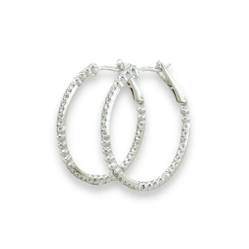 Elegant Jewelry, Exclusive Prices – Shop Now 14K W Gold H/SI1 0.37cttw In / Out Diamond Hoop Earrings