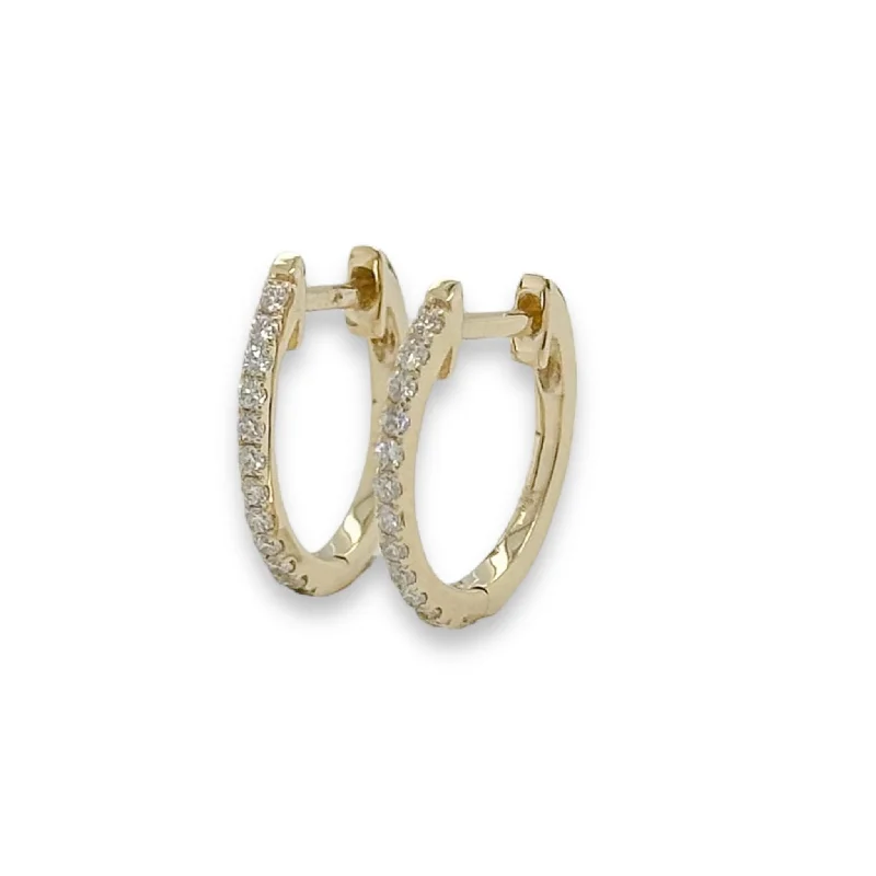 Discounted Jewelry For A Glamorous Look 14K Y Gold 0.17ctw Oval Diamond Hoop Earrings