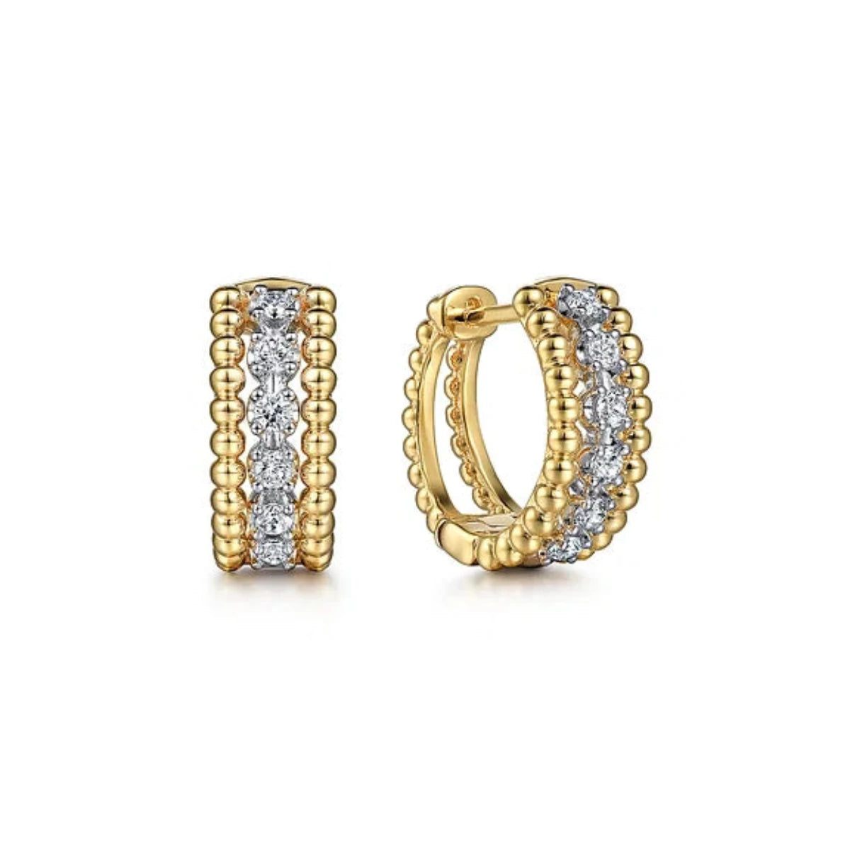 Timeless Elegance Now At Special Discounts 14K Y Gold 0.25ctw G/SI2 Huggie Pave Diamond Earrings