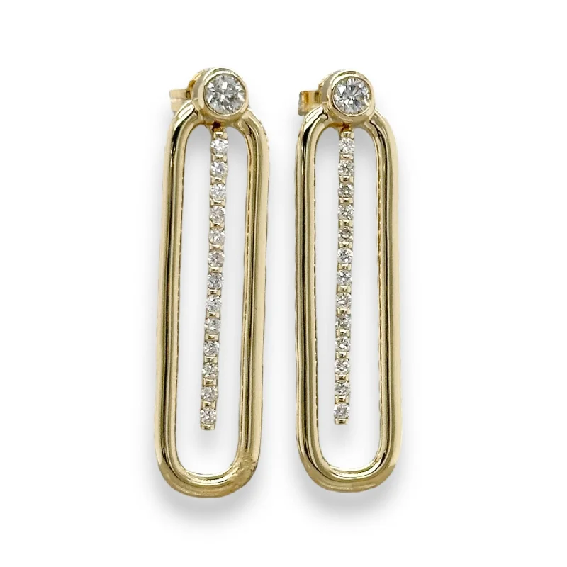 Exclusive Jewelry Offers – Sparkle For Less 14K Y Gold 0.43cttw H/I1 Diamond Paperclip Earrings