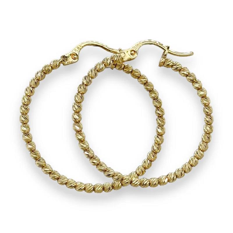 Must-Have Jewelry At Unbelievable Discounts 14K Y Gold 29mm Dia Cut Beaded Hoop Earrings
