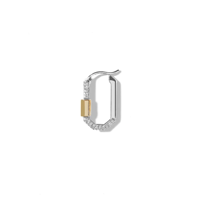 Shine Without Limits – Jewelry Sale Happening Now Small Pave Diamond  Single Lock Earring
