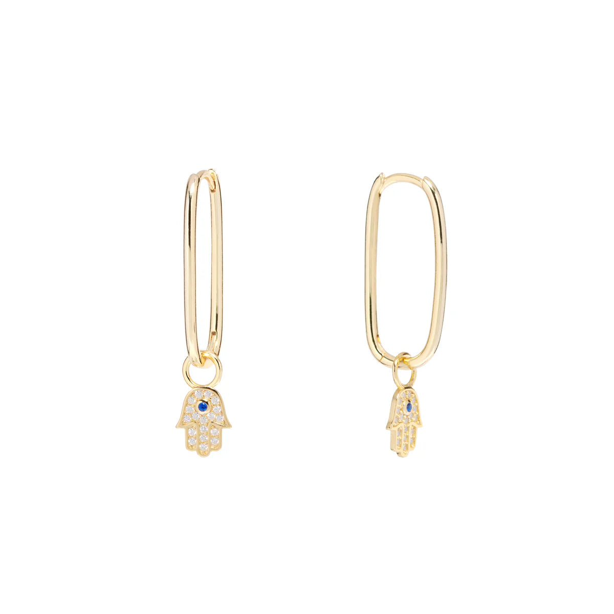 Eco-Friendly Sustainable Jewelry For Conscious Buyers YGP Sterling CZ Hamsa Hoop Earrings