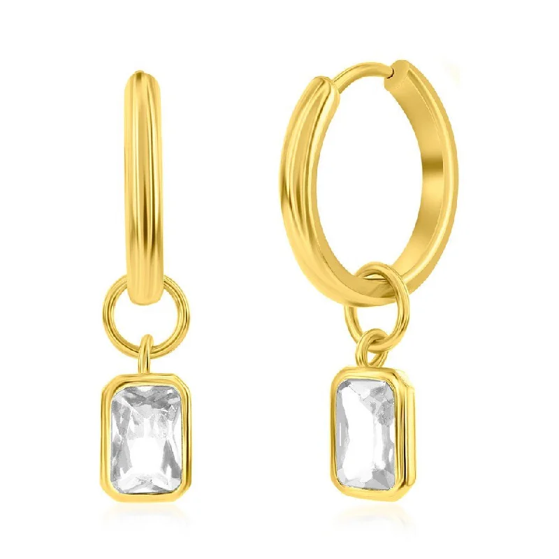 Handcrafted Jewelry Sale – Unique Designs At Low Prices YGP Sterling Huggie Earrings with CZ Drop