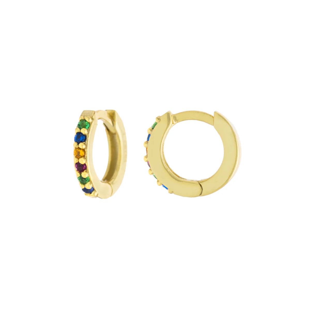 Versatile Layering Jewelry For Effortless Chic YGP Sterling Multi-Color CZ 10.5mm Hoop Earrings