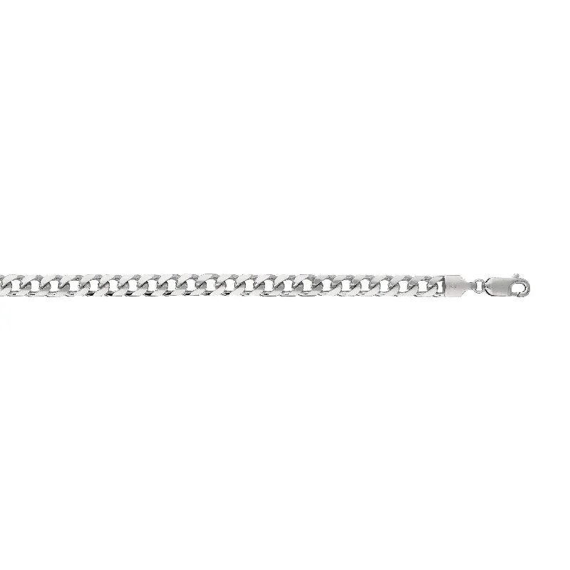 Shop Fine Jewelry With Exclusive Savings 14kt 20 inches White Gold 4.4mm Diamond Cut Miami Cuban Link Chain with Lobster Clasp