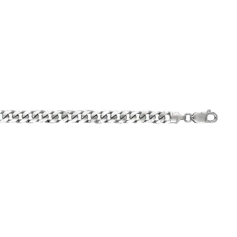 Timeless Jewelry At Special Discount Rates 14kt 22 inches White Gold 5.8mm Diamond Cut Miami Cuban Link Chain with Lobster Clasp