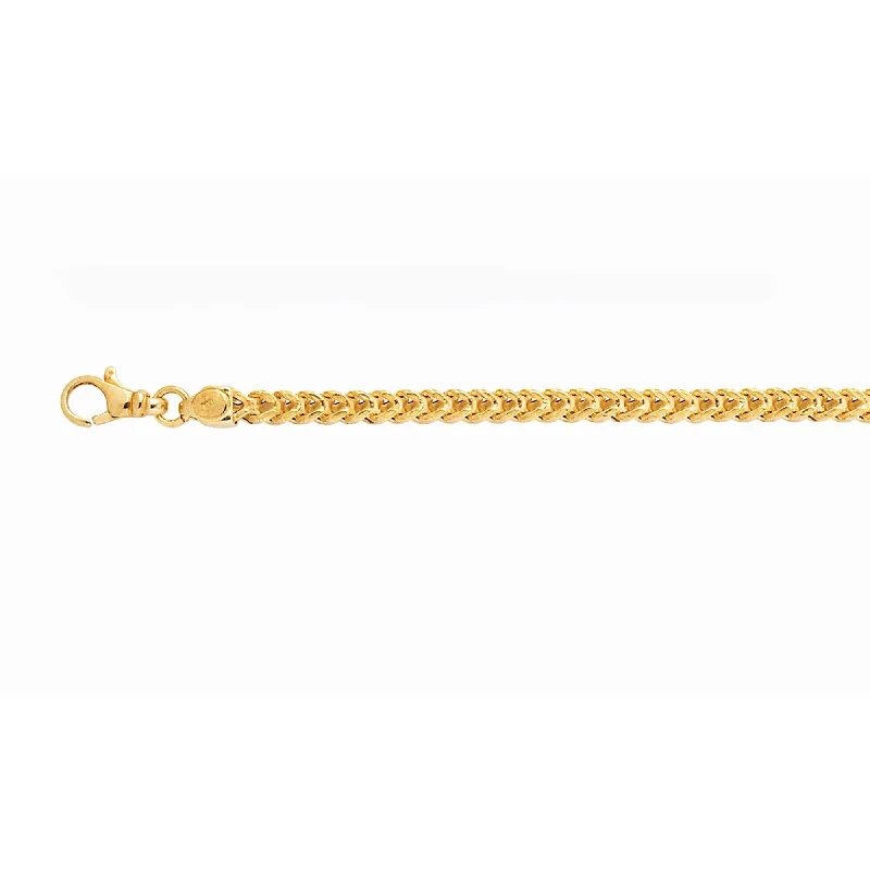 Don't Miss Our Biggest Jewelry Sale Of The Season 14kt 22 inches Yellow Gold 4.4mm Square Franco Chain with Lobster Clasp