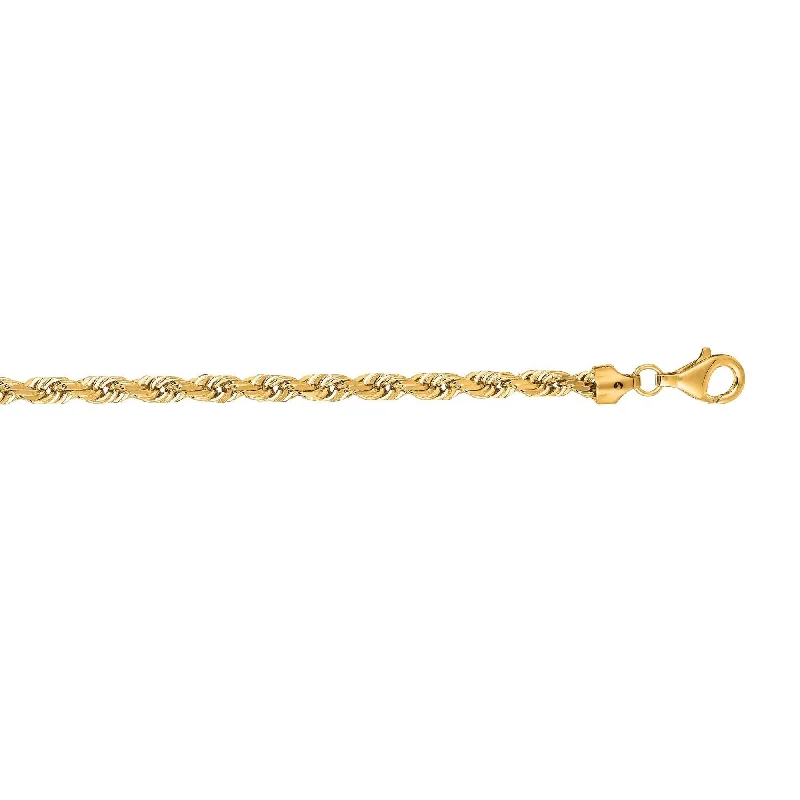Last Chance To Grab Your Favorite Jewelry At A Discount 14kt 22 inches Yellow Gold 5.0mm Shiny Solid Diamond Cut Royal Rope Chain with Lobster Clasp