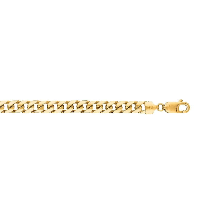 Shop Dazzling Jewelry At The Best Prices 14kt 22 inches Yellow Gold 6.7mm Diamond Cut Miami Cuban Link Chain with Lobster Clasp