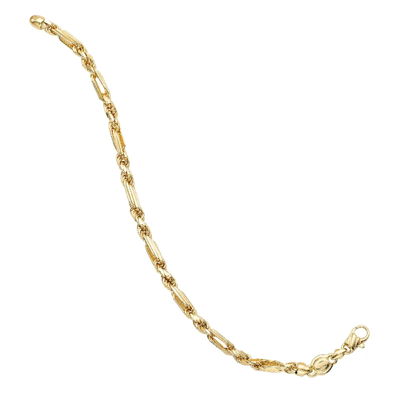 Discounted Jewelry For A Glamorous Look 14kt Gold 22 inches Yellow Finish 4.3mm Diamond Cut Figarope Chain with Lobster Clasp