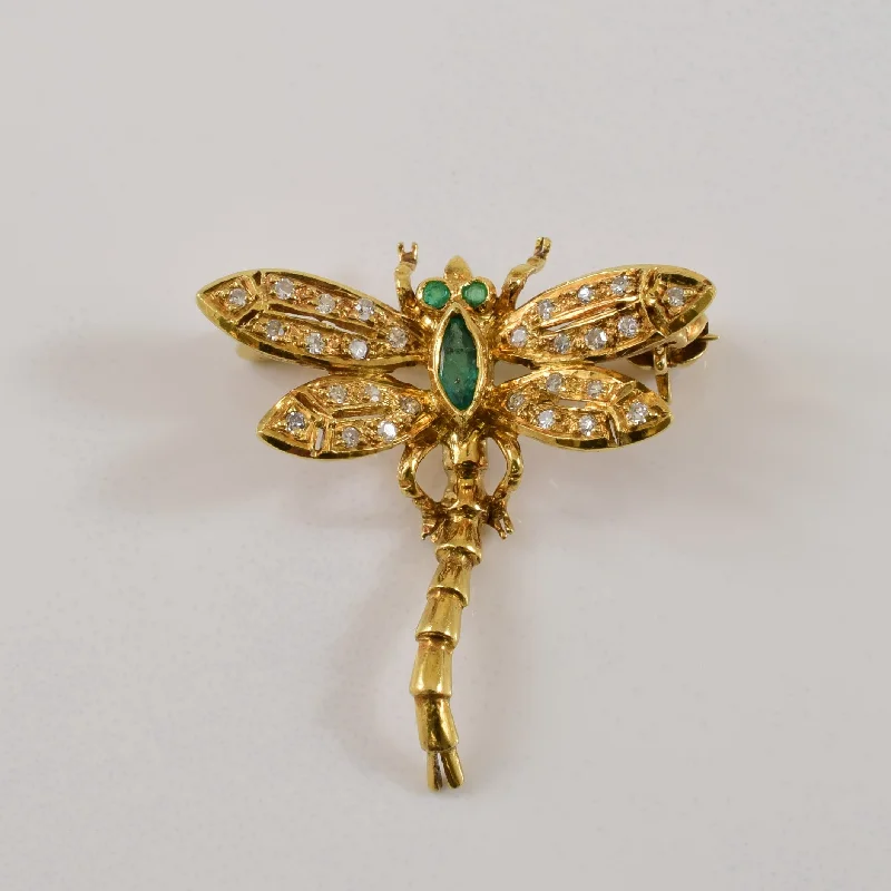 High-End Jewelry, Now More Affordable Than Ever Emerald & Diamond Dragonfly Brooch | 0.05ctw, 0.09ctw |