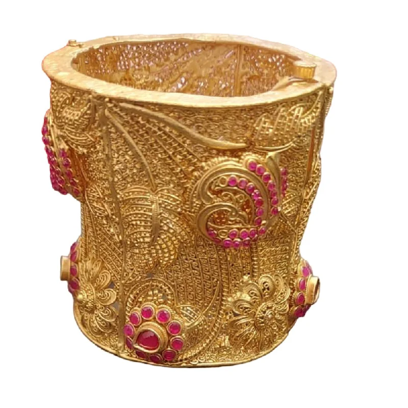 Elegant Jewelry Styles At Budget-Friendly Prices Raddhi Jewels Premium Quality Brass Rajwadi Gold Plated Openable Kada For Women/Girls